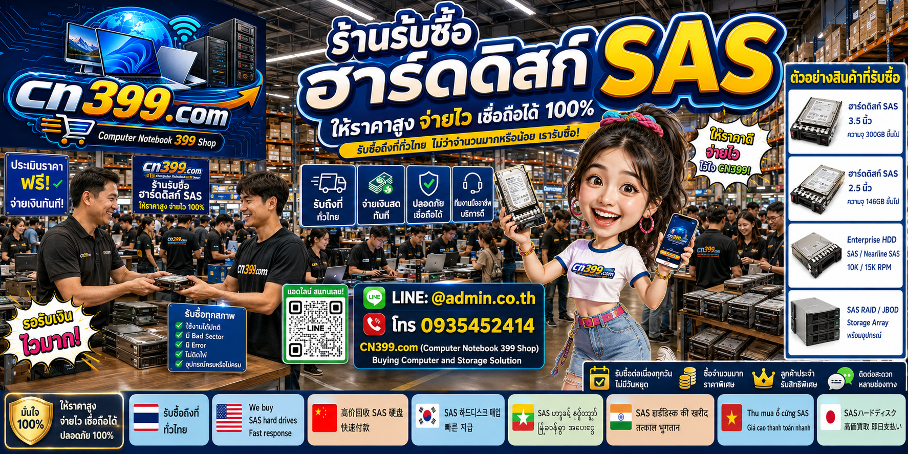 ขั้นตอนและช่องทางติดต่อ cn399.com สำหรับขาย Harddisk SAS และ Enterprise Server HDD
